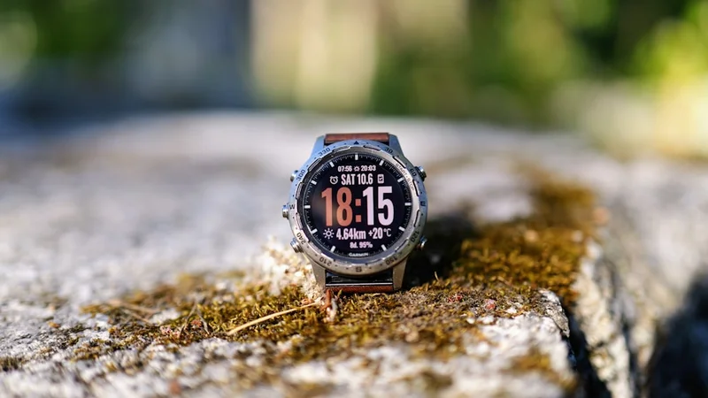 Garmin Fenix 8 Sapphire Solar am Handgelenk eines Triathleten mit GPS-Karte