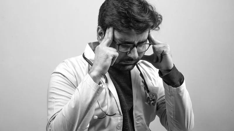 Un profesional sentado solo en una amplia sala de reuniones tras una reunión exitosa, con la mirada perdida en el vacío — el éxito visible en las paredes a su espalda, la duda visible en su expresión