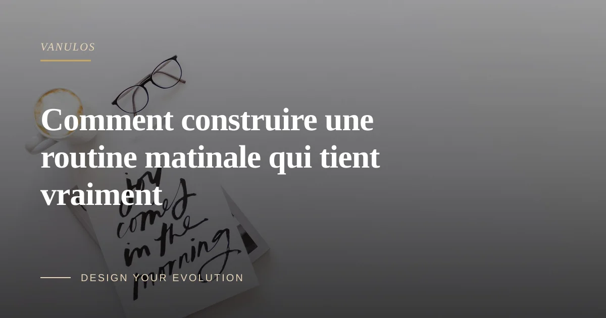 Comment construire une routine matinale qui tient vraiment