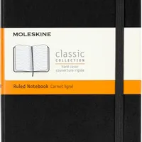 Moleskine Caderno Clássico, capa dura, médio (11,4 x 18 cm), pautado, preto, 208 páginas
