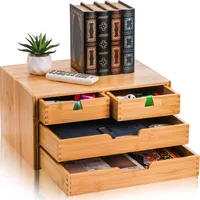 Bamboo desk drawer organizer for clutter-free workspace